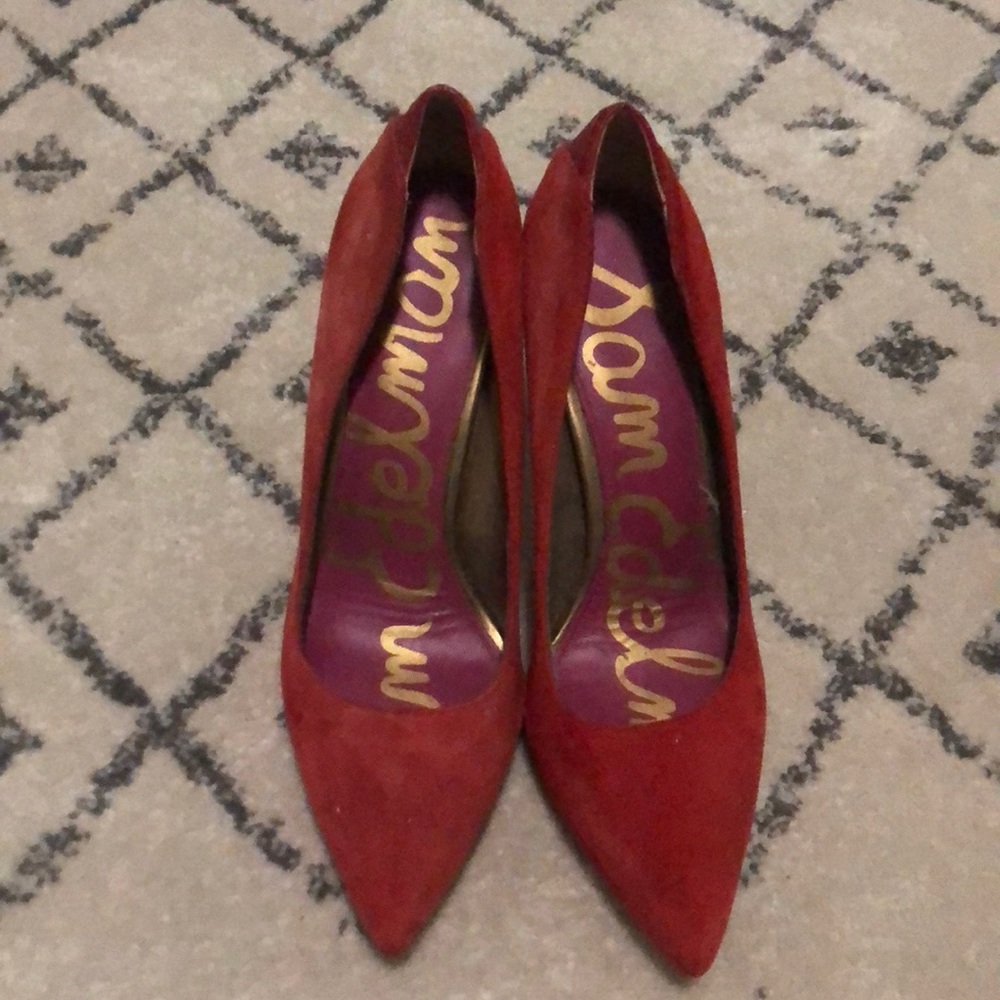Red suede shoes